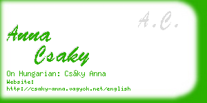 anna csaky business card